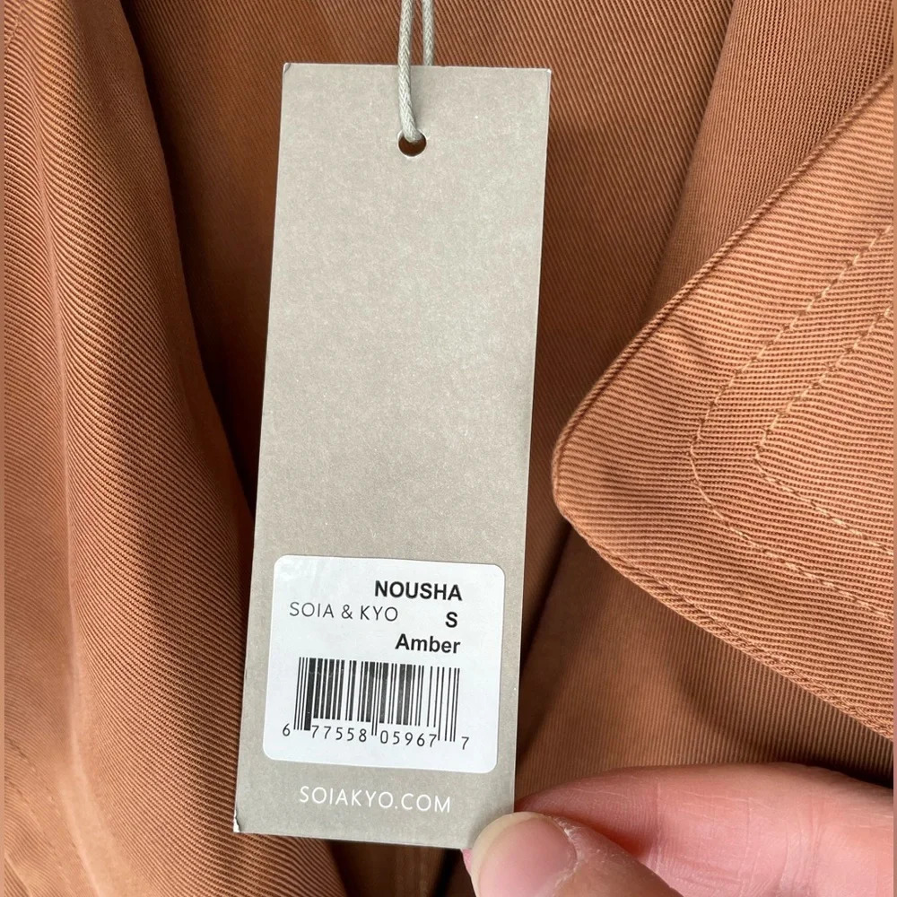 NWT SOIA & KYO Nousha Tailored Lightweight Trench Coat in Amber Size Small - Picture 12 of 16